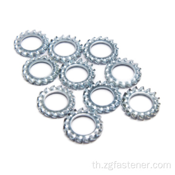 ชุบสังกะสี DIN6797 Internal Teeth Washers Serrated Lock Lock